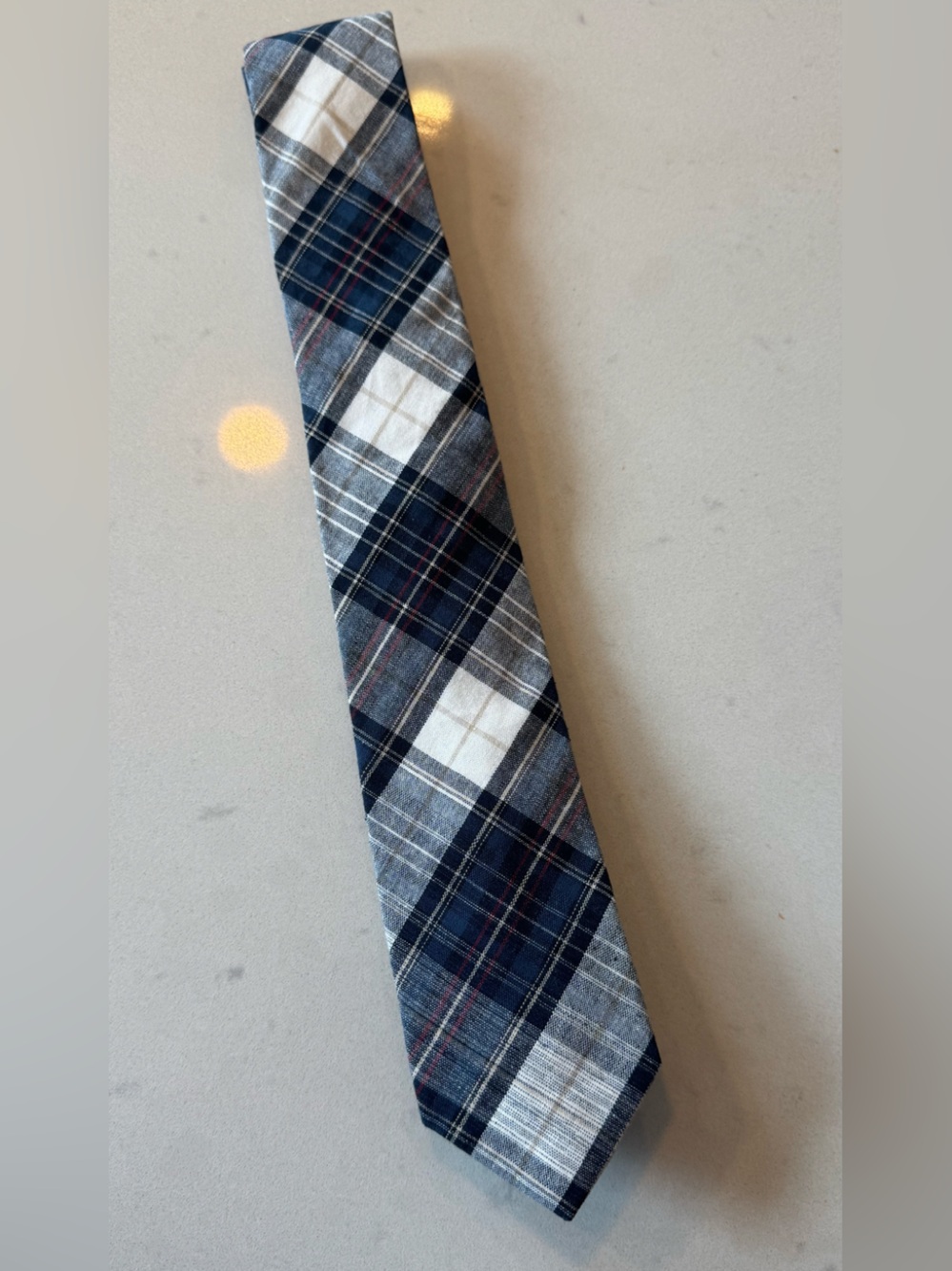 Navy and Gray Plaid Men's Tie